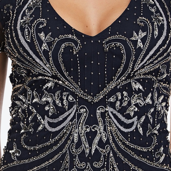 NWT Adrianna‎ Papell Beaded Short Sleeve Gown 2 - Picture 15 of 16